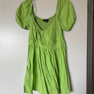 Lulu's Vibrant Green Smocked Dress